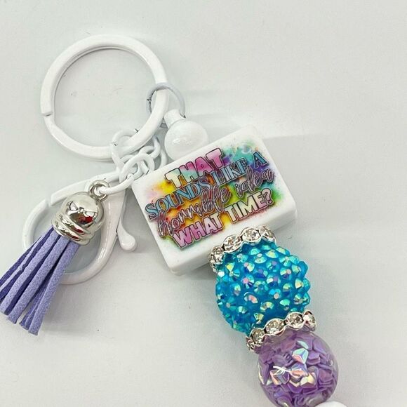 Keychain purse charm Beaded Keychain For Women, Bar Keychain, Silicone bead keyc - Picture 7 of 7